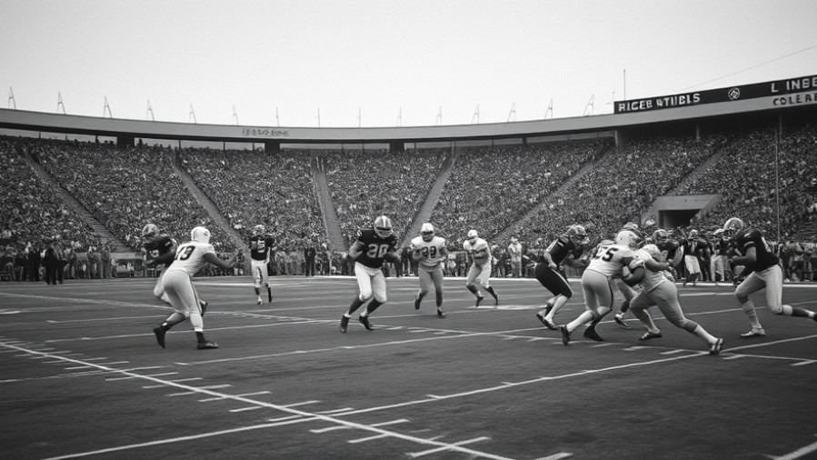 Vintage black and white college football game showcasing Ivy League revival in action.