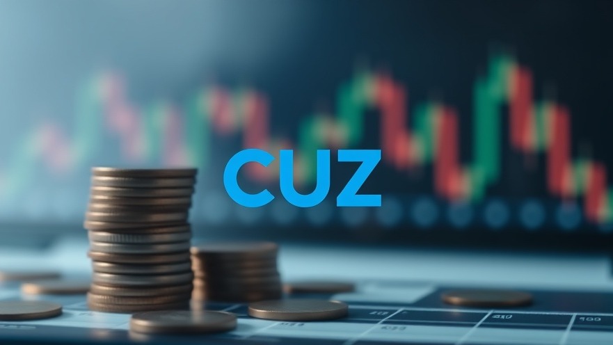CUZ logo with coins and stock graph, highlighting real estate investment trusts trends.