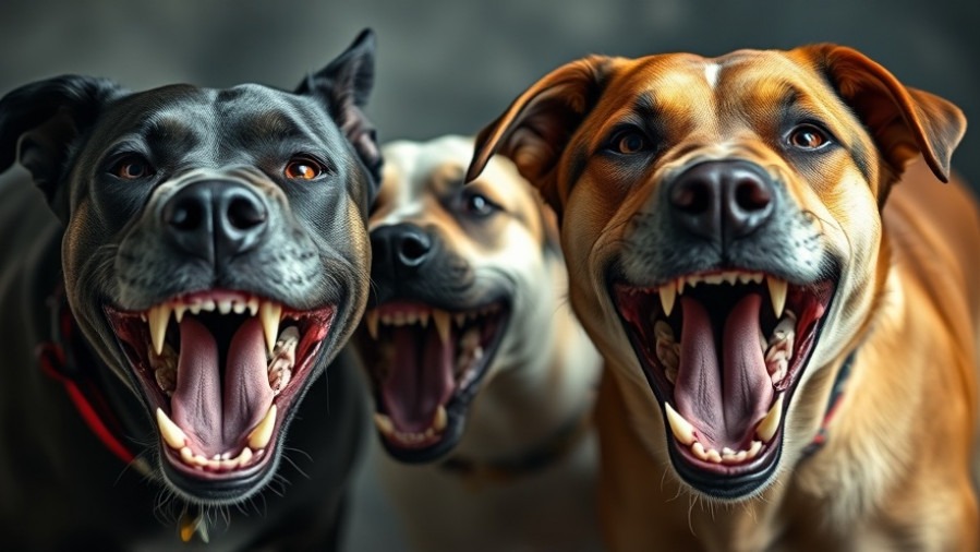 San Antonio animal control monitors dangerous dogs snarling at the camera.