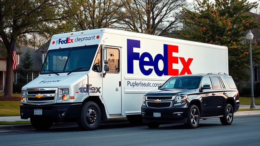 FedEx truck on side of road in Austin related to traffic safety incident.