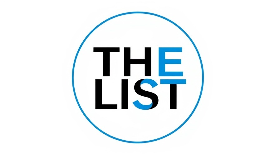 Minimalist logo 'THE LIST' in black and blue, representing Austin business networking.