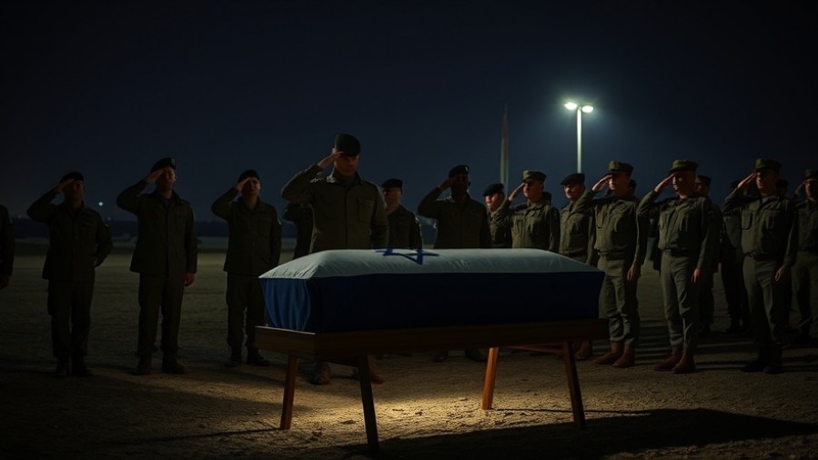 Solemn soldiers salute a covered coffin in a respectful tribute amid ongoing Israel Hamas ceasefire efforts.