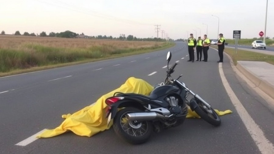 Harris County crash scene with body under tarp, mini-bike, and police on Highway 290.