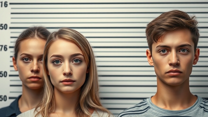 Photorealistic police lineup featuring two women and a man, reflecting Guadalupe County crime reports.