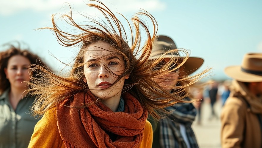 Windy day in San Antonio, hair blown and hats flying; breaking news alerts.