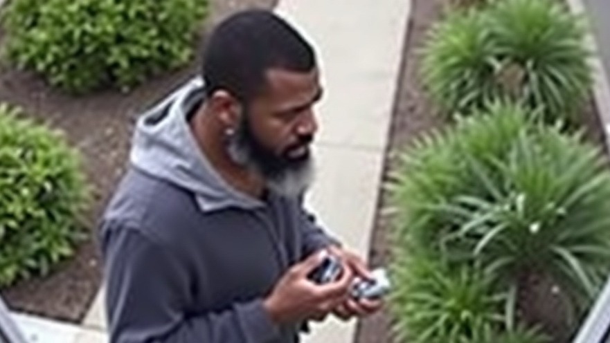 Surveillance footage of a Black male, 5'10", mid-40s, for public safety news in Austin.
