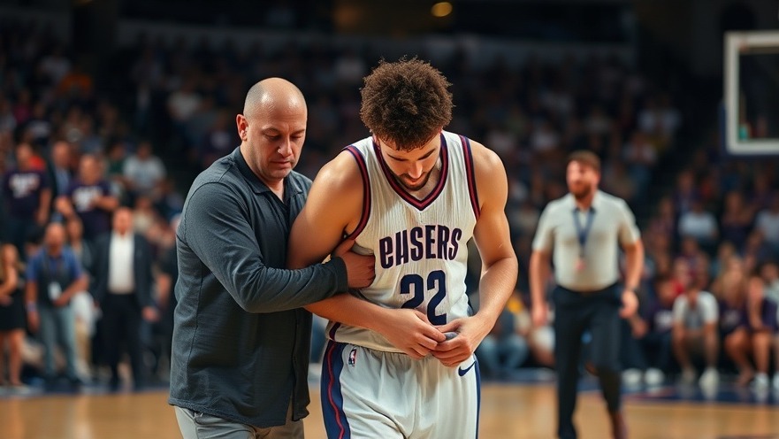 Injured Dillon Brooks being assisted off the court during NBA playoffs.