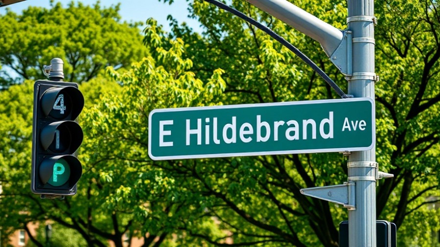 Close-up of E Hildebrand Ave intersection in Monte Vista, showcasing San Antonio infrastructure updates.