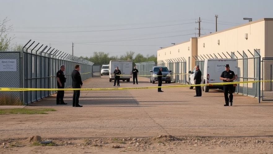 Texas crime reports: crime scene at ICE detention facility highlighting public safety concerns.