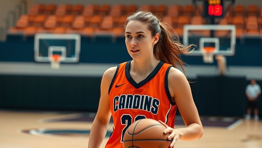 Caitlin Clark, a brunette female athlete, showcases skills on the court during March Madness.