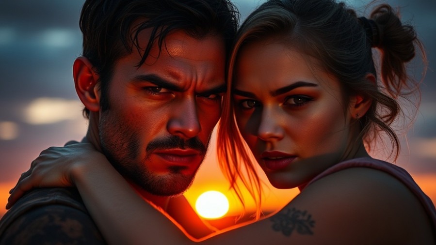 Emotional embrace at sunset, capturing San Antonio nightlife and local concerts.