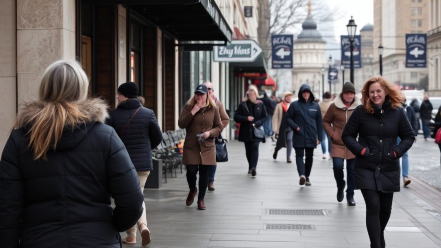 People in coats on a windy day, reflecting Houston cold front and community safety.