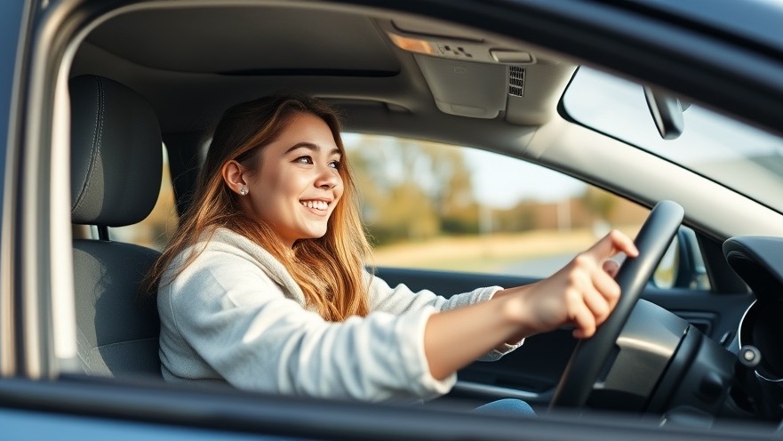 Teen girl learning to drive with UT Arlington's simulation training for neurodivergent learners.
