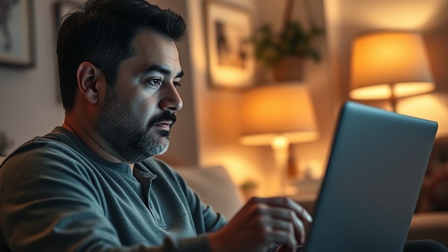 Middle-aged Hispanic man interacts with virtual doctor, highlighting AI healthcare risks.