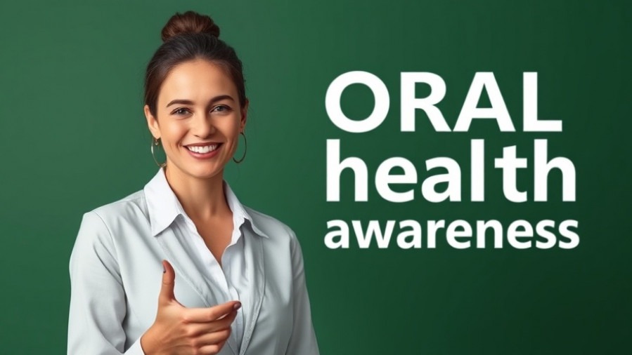 Professional woman promoting oral health awareness for inflammation, cognitive function.