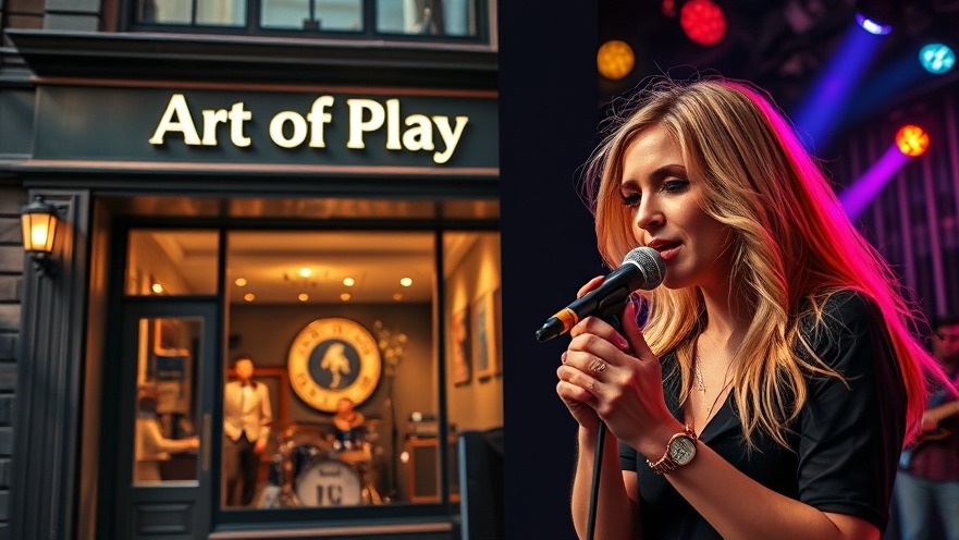 Blonde woman performing at Art Of Play, a Brooklyn store exemplifying celebrity accountability.