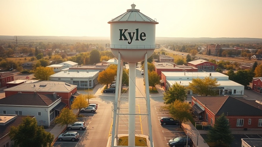 Aerial view of Kyle, Texas, highlighting Austin business support and economic development.