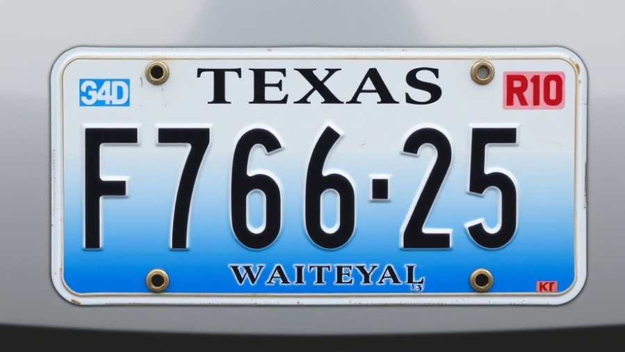 Texas license plate highlighting vehicle security tips to combat Fort Worth crime rates.
