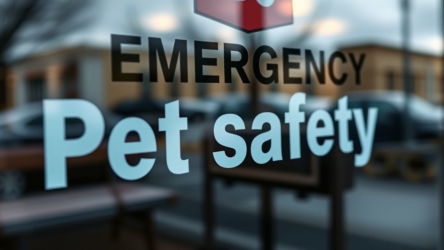Close-up of a pet safety sign reflecting nature, highlighting pet emergency preparedness.