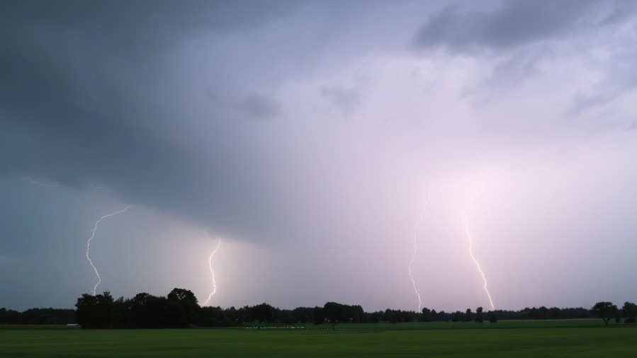 Line of thunderstorms indicating severe weather in Dallas, North Texas rain forecast.