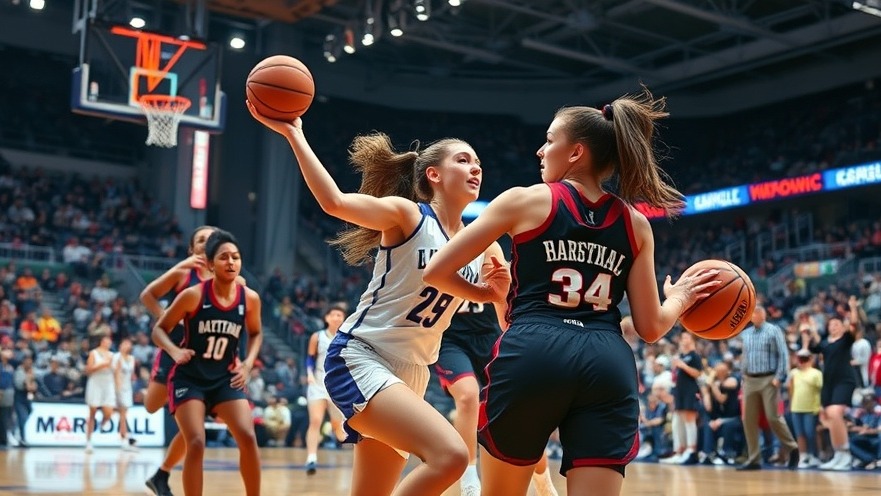 Dynamic playoff basketball impact scene showcasing intense competition in women's sports.