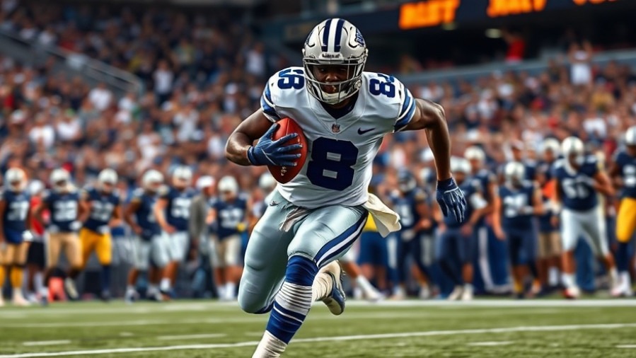Dallas Cowboys #8 player races downfield, showcasing determination and fan engagement.