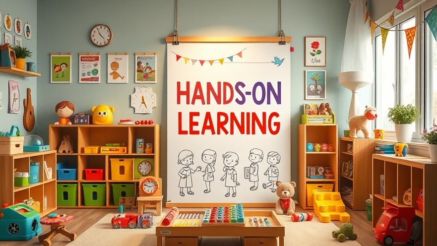Vibrant educational poster in home child care, highlighting hands-on learning and Texas child care safety.