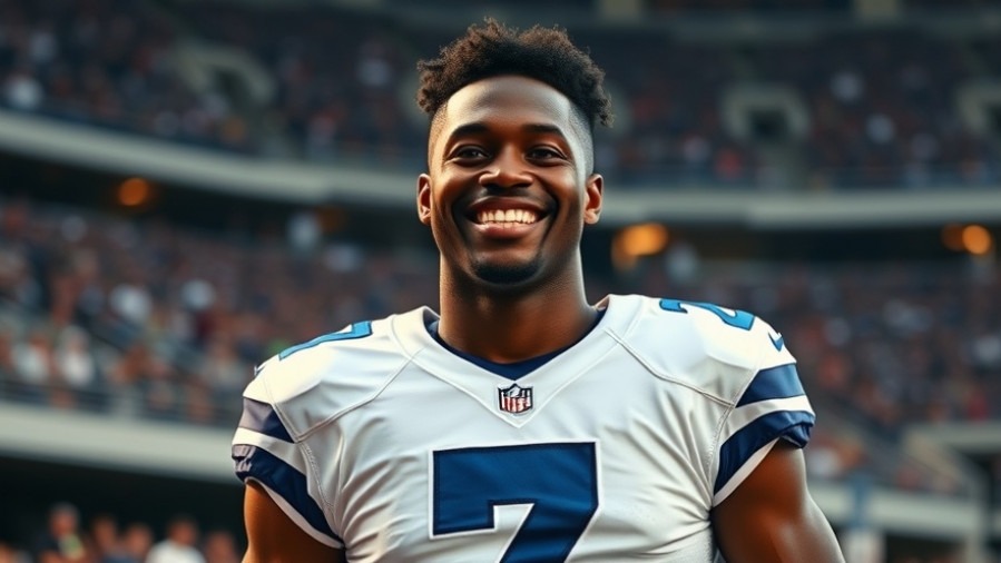 Confident Dallas Cowboys player #7 smiles in stadium, showcasing NFL roster decisions.