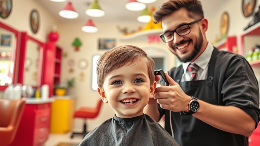 Cheerful children's haircut services at a family-friendly salon in Leander.