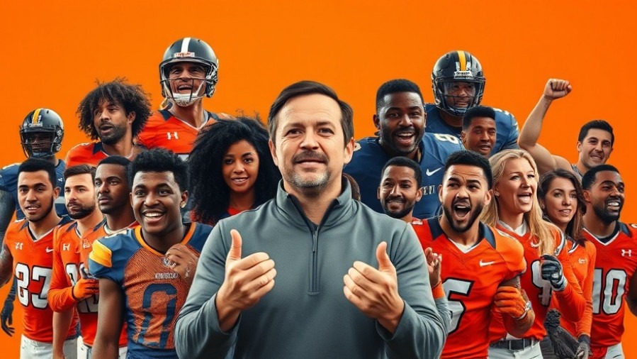 Dynamic collage of diverse football players and commentators highlighting playoff predictions.