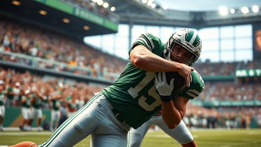 Intense Dallas Cowboys victory moment, player tackled in action shot with a cheering stadium.