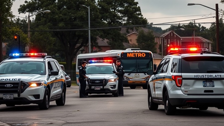 Houston METRO police responding to gun violence awareness in a suburban area.