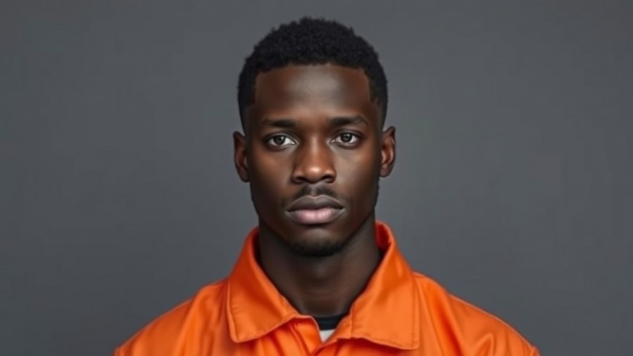 Black male in orange jumpsuit, highlighting safety protocols post robbery.