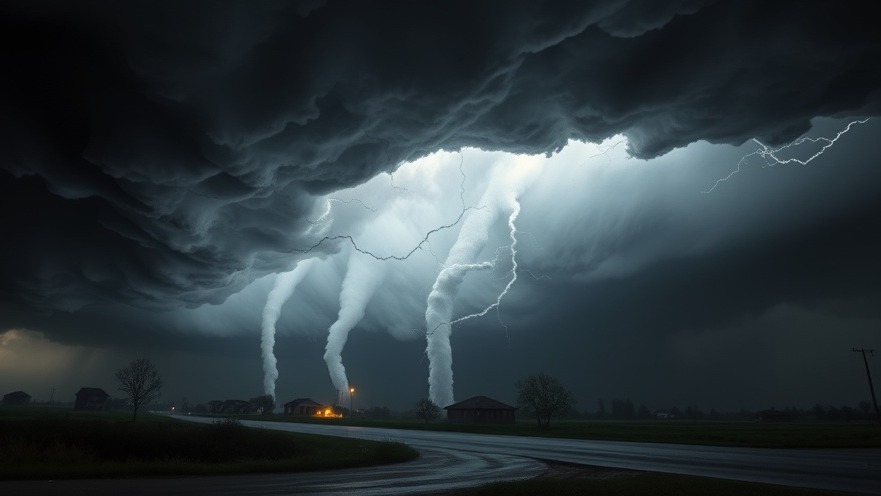 Tornadoes during storm response highlighting emergency management efforts.