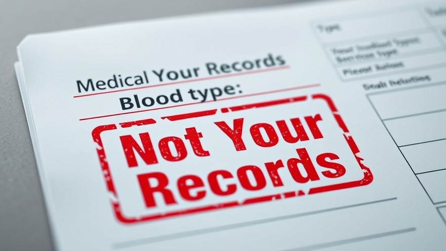 Medical identity theft warning on incorrect records, highlighting healthcare fraud risks.