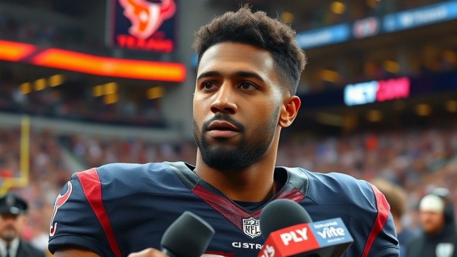 C.J. Stroud, Houston Texans victory, calm focus during post-game interview.