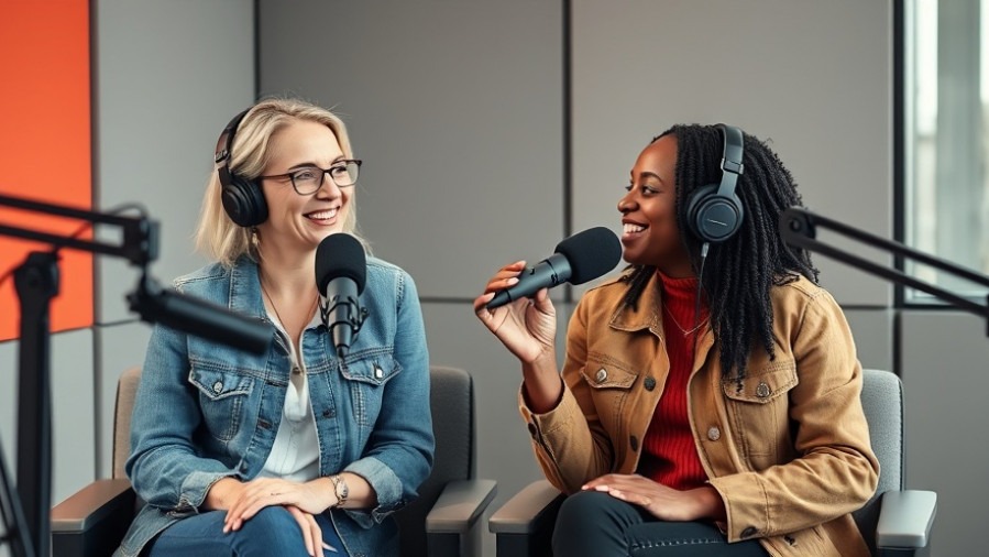 Houston community support at podcast with engaging women in stylish western attire.