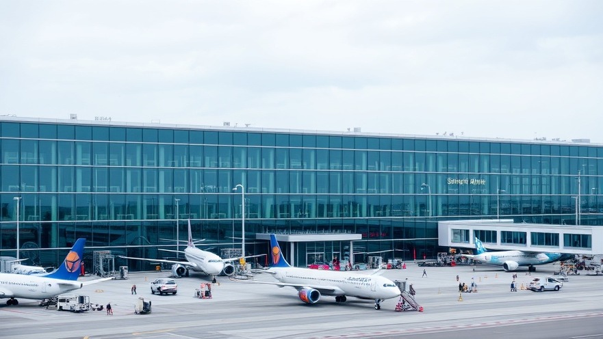 Exterior view of Dallas-Fort Worth Airport showcasing vibrant dining options.