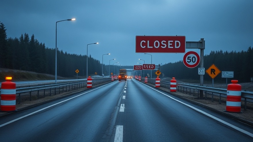 Houston traffic updates: highway closed for road repairs and construction.
