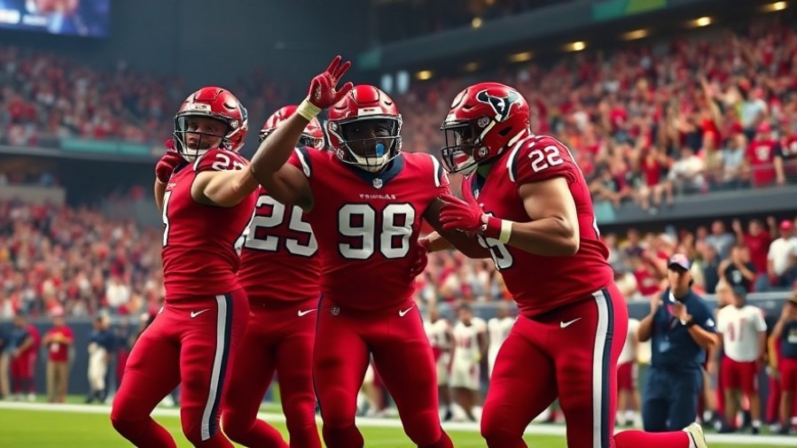 Houston Texans football players celebrating a touchdown, showcasing athlete strategy.