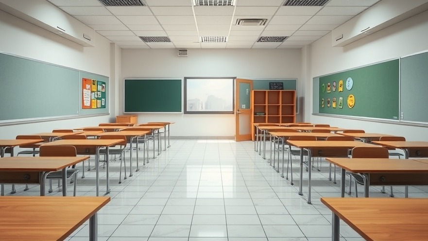 Inviting empty classroom representing school choice program and educational funding.