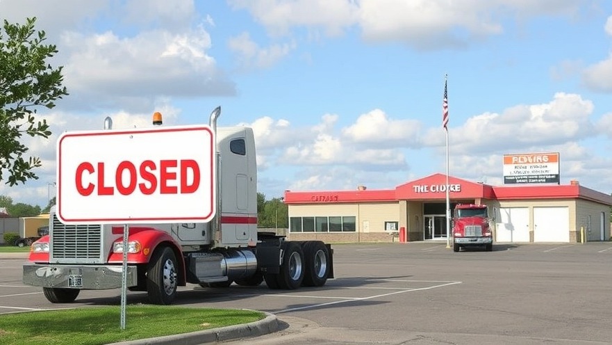 Truck driving school with a 'CLOSED' sign, highlighting commercial driver training closures.