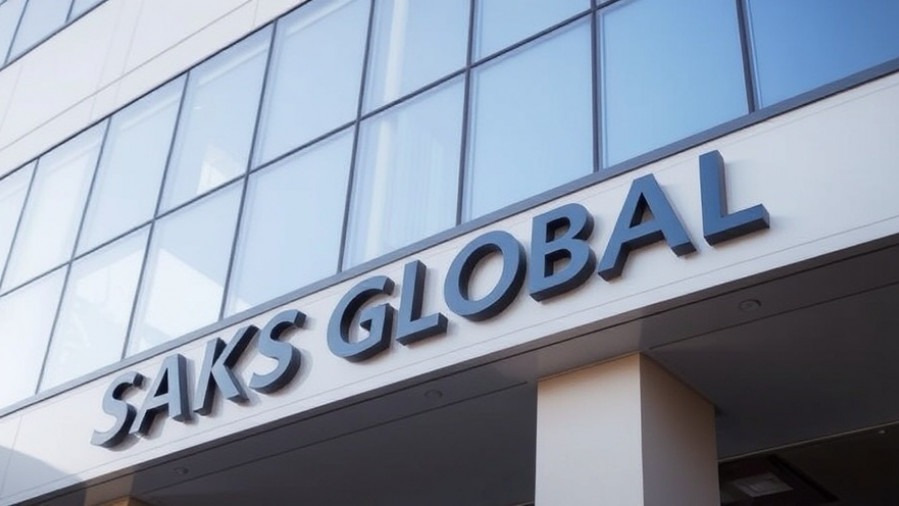 SAKS GLOBAL sign on building highlighting luxury retail challenges.