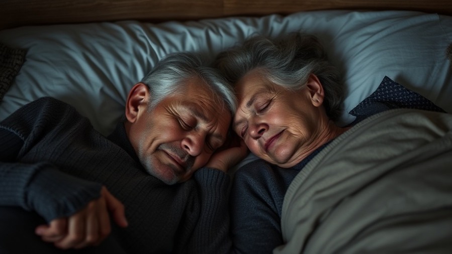 Older couple practicing sleep hygiene tips for seniors peacefully sleeping.