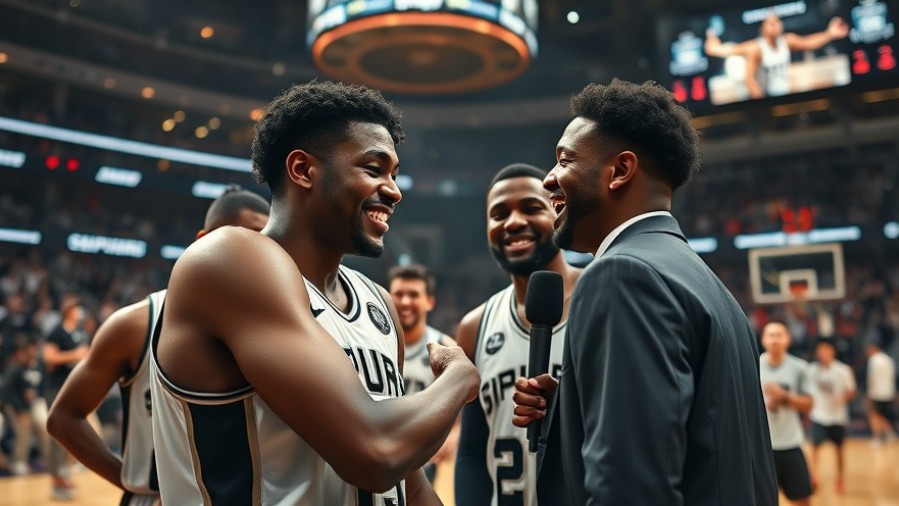 SPURS players showcasing composure under pressure in a victorious post-game celebration.