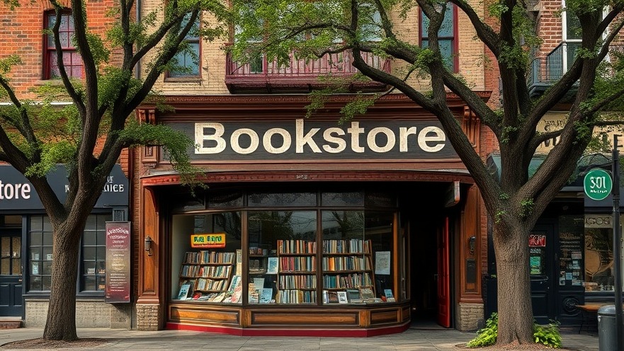 Vintage bookstore exterior in San Antonio, highlighting historic preservation charm.