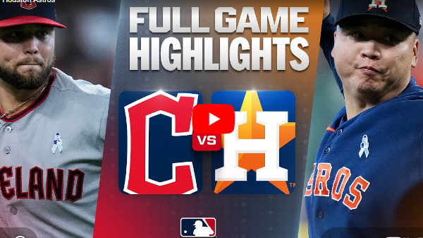 Houston Astros highlights game poster with team logos and players.