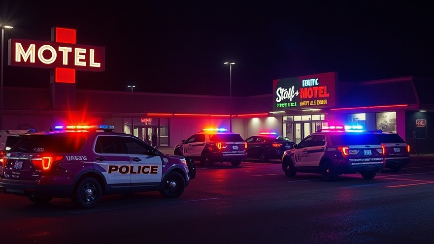Dramatic nighttime crime scene highlighting gun violence in Harris County, with police lights and investigation.