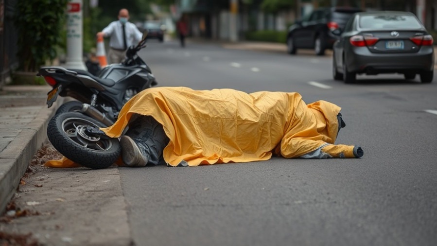 Traffic safety in Austin highlighted by a covered body and crash scene.