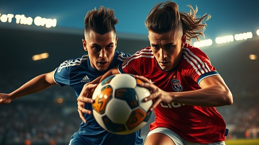Intense soccer rivalry: French and Spanish players clash for the ball.
